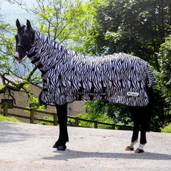 Whitaker Marwell Zebra Print Fly Rug Sheet With BellyWrap Pattern Detracts Flies