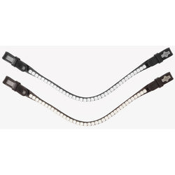 LeMieux Ice Crystal Browband White Diamante Bling Leather Dressage Black/Brown
