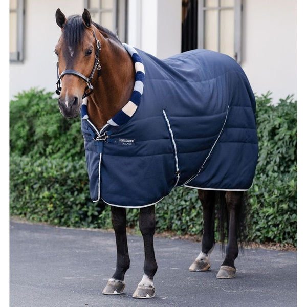 Horseware Newmarket Cosy Stable Rug Fleece Collar Medium 200g Navy 5'6''-7'3''