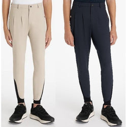 LeMieux Young Rider Boys Classique Breeches Tapered Stretch Beige/Navy Age 7-14