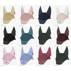 LeMieux Essence Fly Hood Cotton Crochet Veil Softshell Elastane Ear Net M-XL