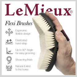 LeMieux Flexi Horse Hair Body Brush Flexible Natural Shine Bristle Removes Dirt