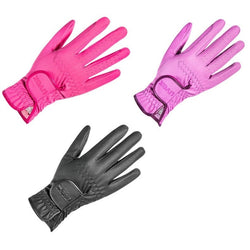 Uvex Sportstyle Kids PU Leather Horse Riding Gloves BlackPink/Violet 4-6.5