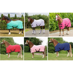 Supreme Products Dotty Fleece Rug Wicking Cooler Travel and Stable Sheet 3'3'-7'0'
