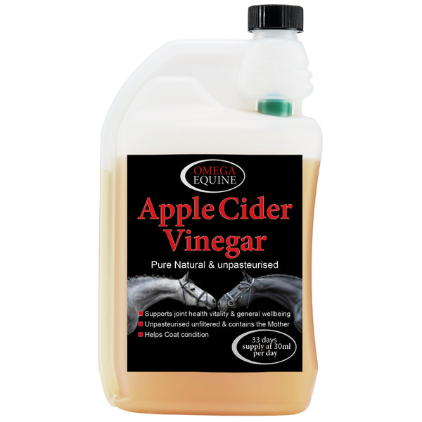 Omega Equine Apple Cider Vinegar Supplement For Increased Appetite and Health 1 L
