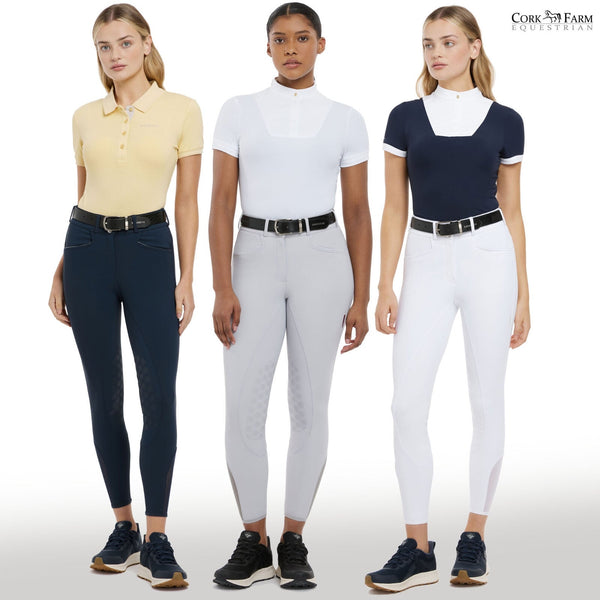 LeMieux Imogen Knee Grip Breeches Ladies Jumping Jodhpurs Grey/Navy/White UK6-18