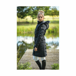 Coldstream Branxton Long Padded Quilted Panelled Winter Coat Black/Green/Blue