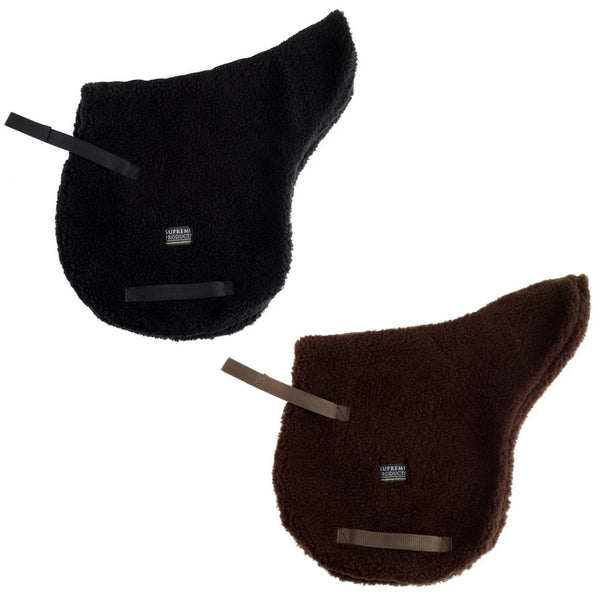 Supreme Products GP Numnah Soft Fleece Shaped Pad Black/Brown Pony/Cob/Full