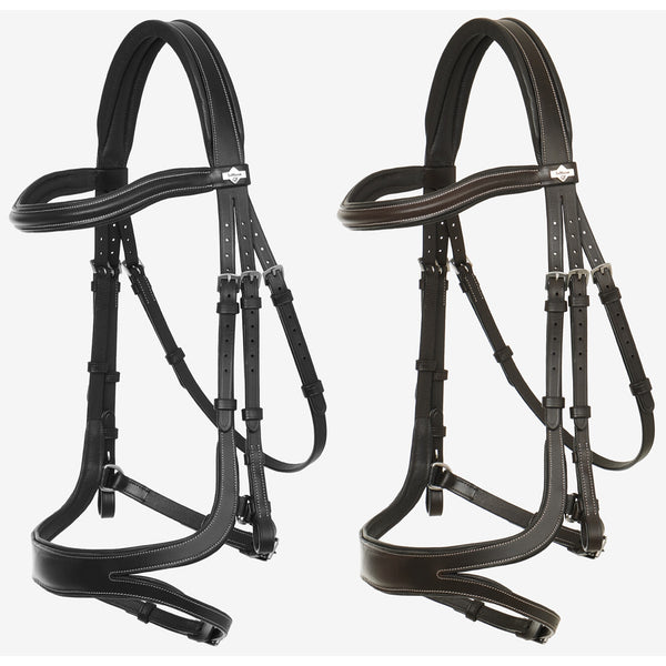 LeMieux Arika Split Noseband Bridle Adjustable Anatomic Padded Mono Black/Brown