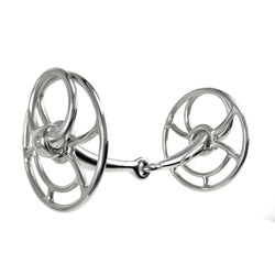 Whitaker Universal Snaffle Bit Single Joint Nut Cracker Cartwheel Cheek 135-145m