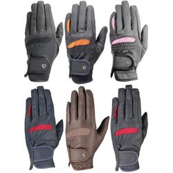 Hy Equestrian Lightweight Riding Gloves Leather Mesh Vent Black Brown Navy XS-XL