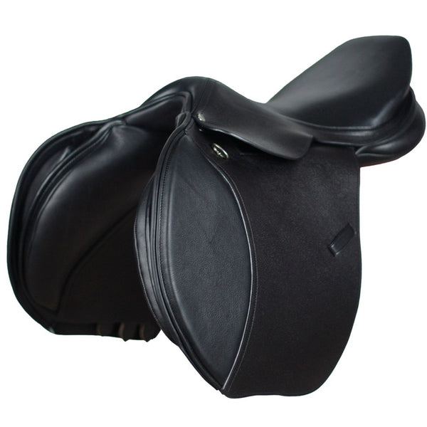 EcoRider Harmony Saddle Soft EcoLeather Flocked Adjustable Black/Brown 15.5-17.5