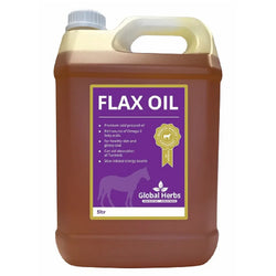 Global Herbs Flax Oil Omega 3 6 9 Skin and Coat Joint Immunity Horse Supplement 5L