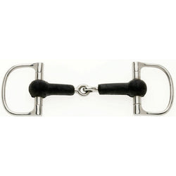 Lorina Rubber D Race Snaffle Single Jointed Soft Warm Mouthpiece Horse Bit 5-6'