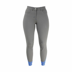 Hy Equestrian Olympian Ladies Contrast Stitch Breeches Silicon Knees  24-34