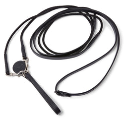 EcoRider Soft Eco Leather Draw Reins With Inside Grip and Girth Attachment Black