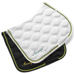 Amerigo Saddle Pad Logo GP Jump Quilted Saddlecloth with Piping Black/White Full