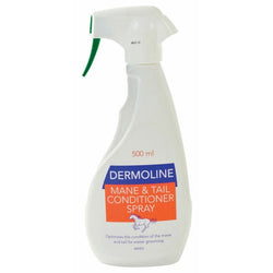 Dermoline Mane and Tail Spray Conditioner Horse Detangler Long Lasting Silky Shine