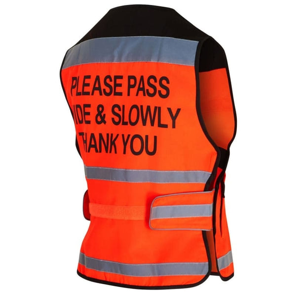 Equisafety Air Waistcoat Hi-Viz Please Pass Wide and Slow Yellow/Pink/Red S-XXL