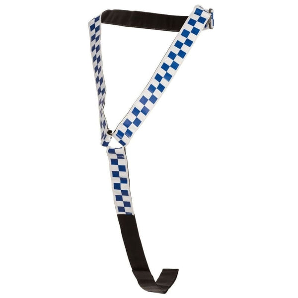 Equisafety Hi-Vis Reflective Polite Fluorescent Neck Band Blue/White One Size