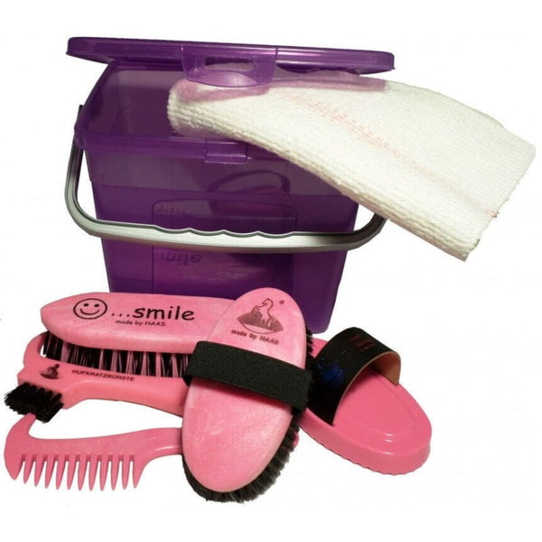 Haas Childrens Grooming Box andBody Brush Curry Comb Mane Brush HoofPick Mane Comb