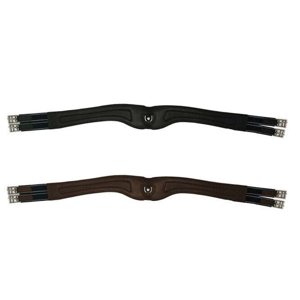 Horseware Micklem Ergonomic Elasticated Long Leather Comfort Girth Black/Brown