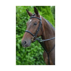 Hy Equestrian Bib Martingale Black or Brown Leather Stops Reins Widening Cob/Ful