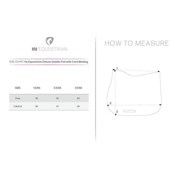 Hy Equestrian Deluxe Saddle Pad With Cord Binding GP All Colours Pony/ Cob/ Full