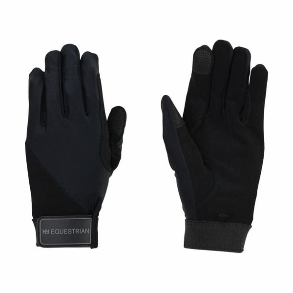Hy Equestrian Hy5 KIDS Absolute Fit Riding Gloves Synthetic Suede Palm Black