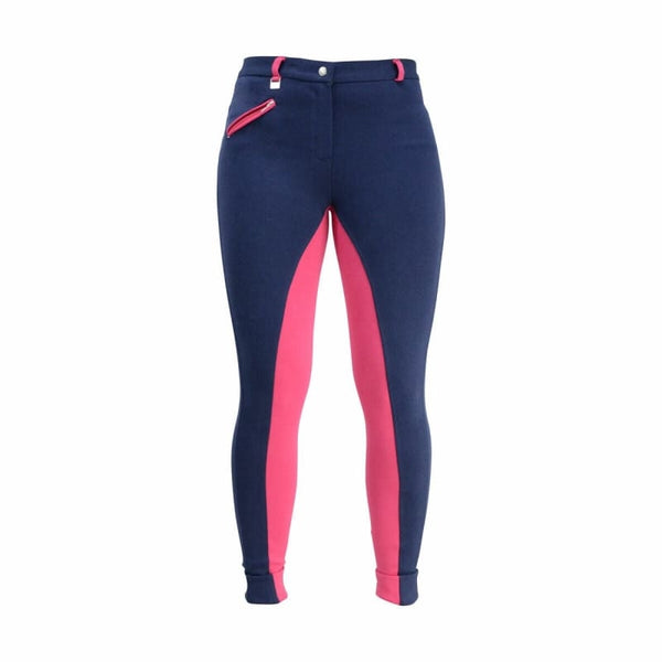 Hy Equestrian Manby Ladies Practical Everyday Jodhpurs Contrast Seat 24-34