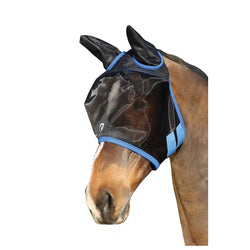 Hy Equestrian Mesh Half Mask with Ears and Fleece Padded Anti-Rub Lining XS-XF