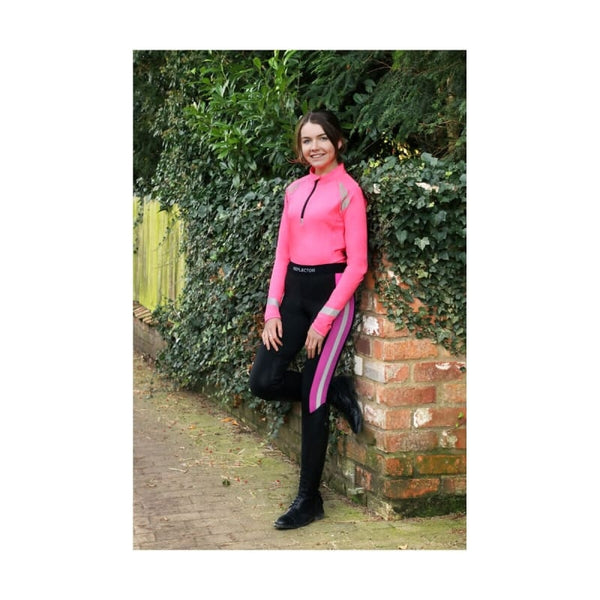 Hy Equestrian Reflector Riding Tights Adults Ladies Hi-Viz Reflective Pull Ups