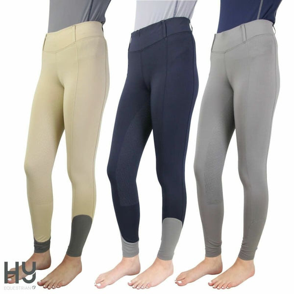 Hy Equestrian Hy Sport Active Riding Tights Pull On Stretch Comfort Kids 5-14Yrs