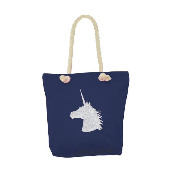 Hy Equestrian Unicorn Tote Bag With Chunky Rope Handles Inner Pocket and Zip