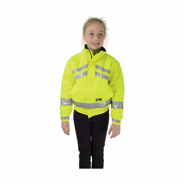 HyVIZ Kids Waterproof Riding Jacket Reflective Safety High Vis Coat Yellow 4-16
