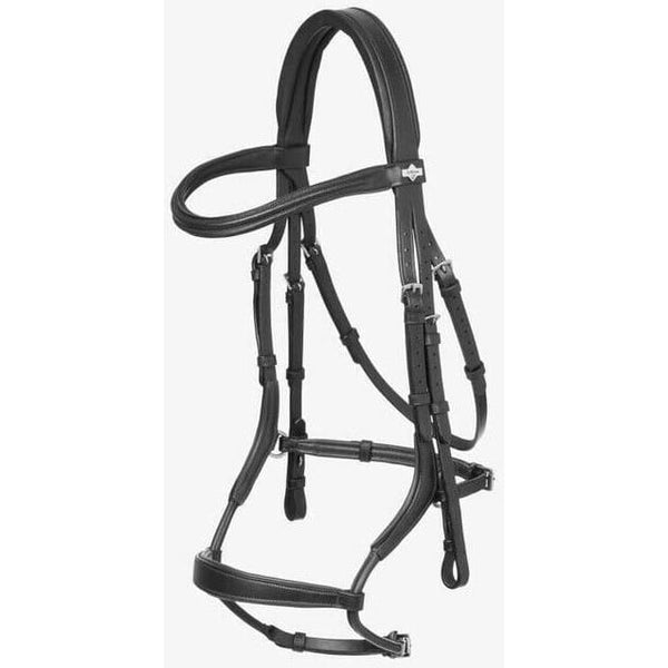 LeMieux Arika Adjustable Anatomic Noseband Bridle Padded Monocrown Black/Brown