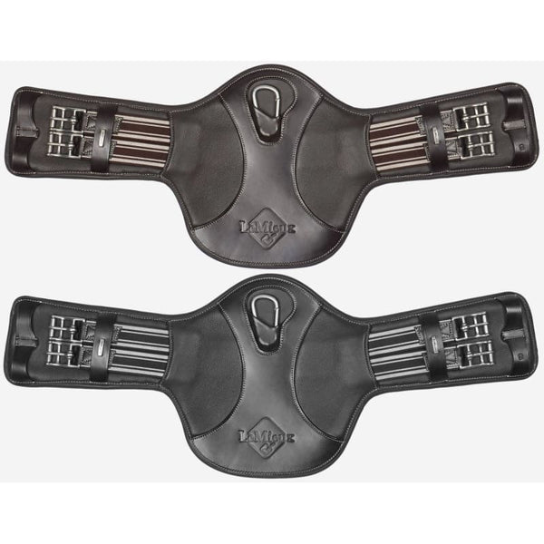 LeMieux Arika Contoured Short Stud Girth Anatomic Leather Black/Brown 45-75cm