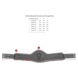 LeMieux Arika Simuwool Contoured Long Girth Anatomic Black/Brown 100-140cm