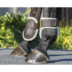 LeMieux CAPELLA Comfort Fleece and Leather FETLOCK ShowJumping Boots Black/Brown