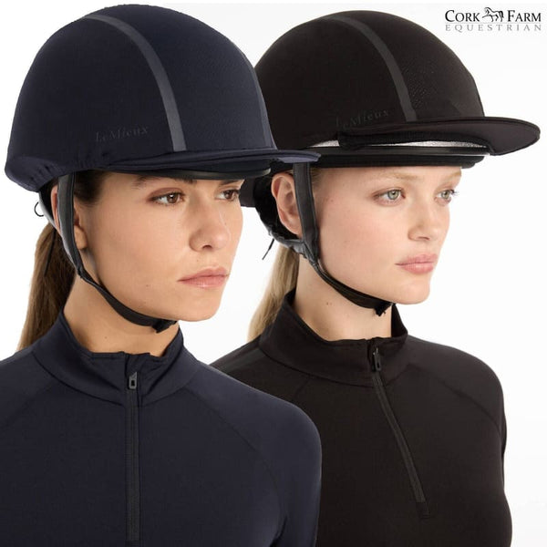 LeMieux Carmine Hat Silk Mesh Vent Skull Cap Cover Recycled Stretch Black/Navy