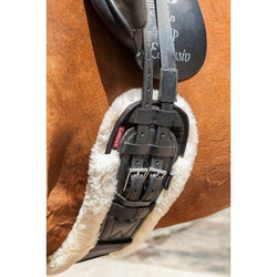 LeMieux Dressage Girth Cover Shaped Soft Merino+ Lambswool Black/Natural M/L/XL