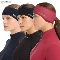 LeMieux Ear Warmer Headband Thin Ultra Soft Warm Micro Fleece Black/Ember/Navy