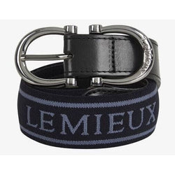 LeMieux Elasticated Belt DLink Double Buckle Branded Unisex Black XS/L SALE
