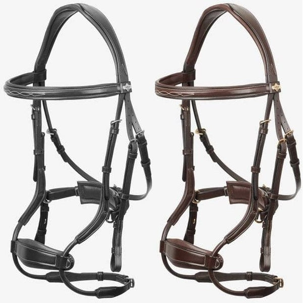 LeMieux Kudos Clear Arc Bridle Adjustable Anatomic Padded Monocrown Black/Havana