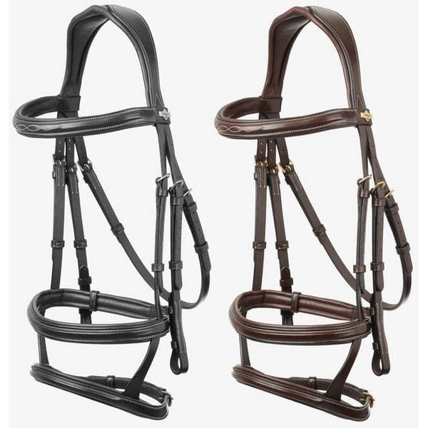 LeMieux Kudos Double Noseband Bridle Anatomic Padded Monocrown Black/Havana
