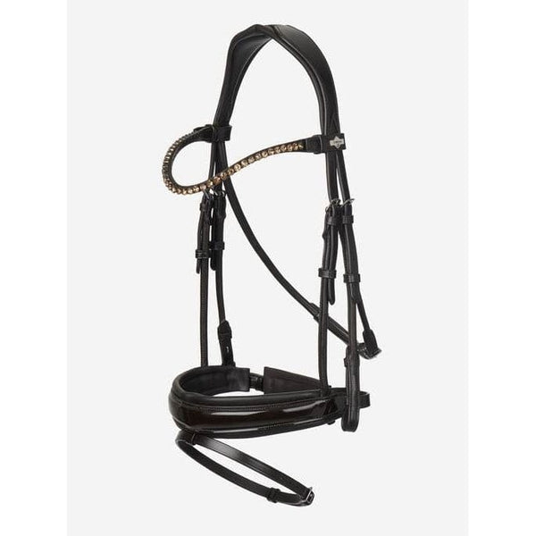 LeMieux Kudos Patent Dressage Bridle Shaped Padded Comfort Monocrown Black/Brown