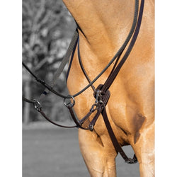 LeMieux Kudos Running Martingale Removable Clips Soft Leather Black/Brown/Havana