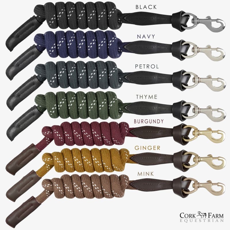 Leather Lead Ropes LeMieux Lasso LeadRope Trigger Clip Safety Leather Lead Rope Winter ...