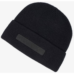 LeMieux Mens Beanie Soft Warm Rib Knit Classic Fold Over Cuff Winter Hat Black