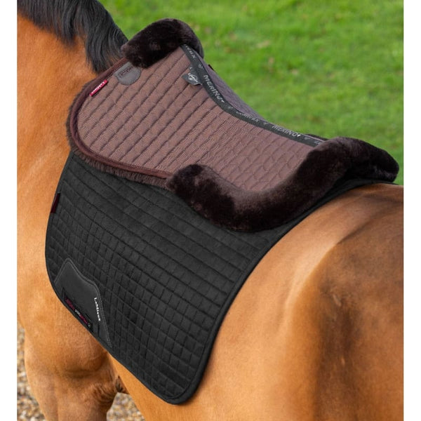 LeMieux Merino+ Half Pad Spine Free Ultra Comfort Wool Black/Brown/White S-L